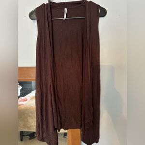 Elegant Sleeveless Chocolate Cardigan